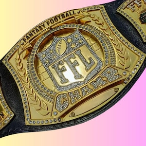 Fantasy Football Spinner Championship Belt - 4mm Zinc Gold Adult Title Belt