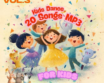 Canciones de baile para niños Vol. 3 – 20 pistas MP3 de aventuras / Música para niños pequeños y preescolares / Descarga instantánea