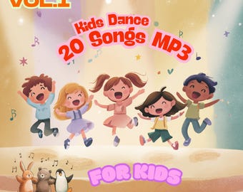 Canciones de baile para niños Vol. 1 – 20 pistas MP3 / Música para niños pequeños y preescolares / Descarga instantánea