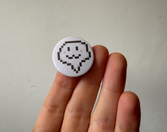 Happy emote: Stardew Valley pin back button badge.