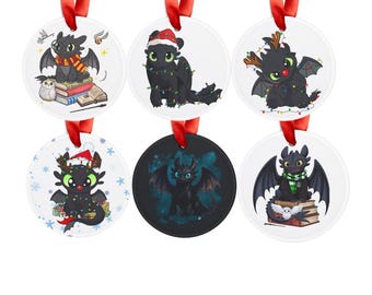 Toothlless Dragon Movie Acrylic Ornament, Dragon Train Your Dragon Ornament Decor Tree, Dragon Christmas Lights Holiday Gift, Birthday Gift