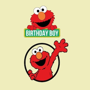 Personalized Ellmo Birthday Boy Png Download, Custom Cute Birthday Characters, Digital Download, Matching Family, Birthday Cartoon