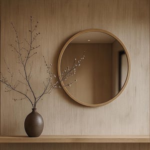 Handcrafted Wood Wall Mirror | Rustic Boho Home Decor | Entryway & Bathroom Vanity Mirror