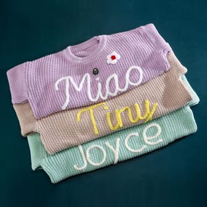 Custom Name Baby Sweaters | Personalized Hand Embroidered Name Baby Sweaters | Unique Baby Sweater | Baby Boy Name Sweater |Baby shower gift