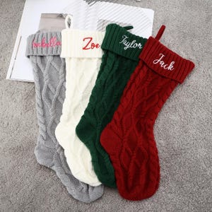 2025 Embroidered Christmas Stocking,Personalized Family Christmas Stockings,Knitted Stockings With Name,Monogram Stocking,Holiday Decor Gift