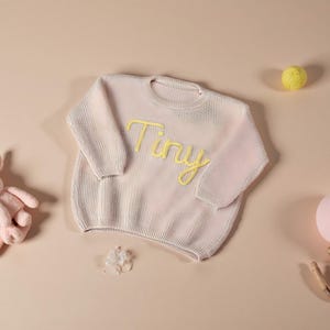 Custom Embroidered Baby Name Sweater, Baby Name Sweater, Embroidered Sweater, Personalised baby Jumper, Baby Gifts,Custom Cardigan,Knit Gift