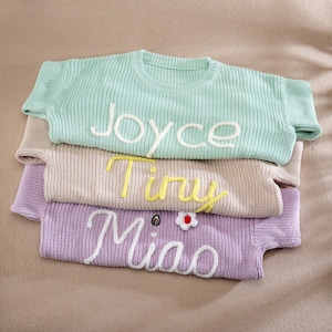 Custom Embroidered Baby Name Sweater, Baby Name Sweater, Embroidered Sweater, Personalised baby Jumper, Baby Gifts,Custom Cardigan,Knit Gift