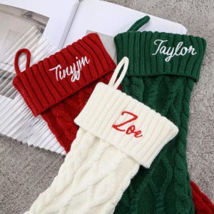 2025 Embroidered Christmas Stocking,Personalized Family Christmas Stockings,Knitted Stockings With Name,Monogram Stocking,Holiday Decor Gift