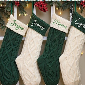 2025 Embroidered Christmas Stocking,Personalized Family Christmas Stockings,Knitted Stockings With Name,Monogram Stocking,Holiday Decor Gift