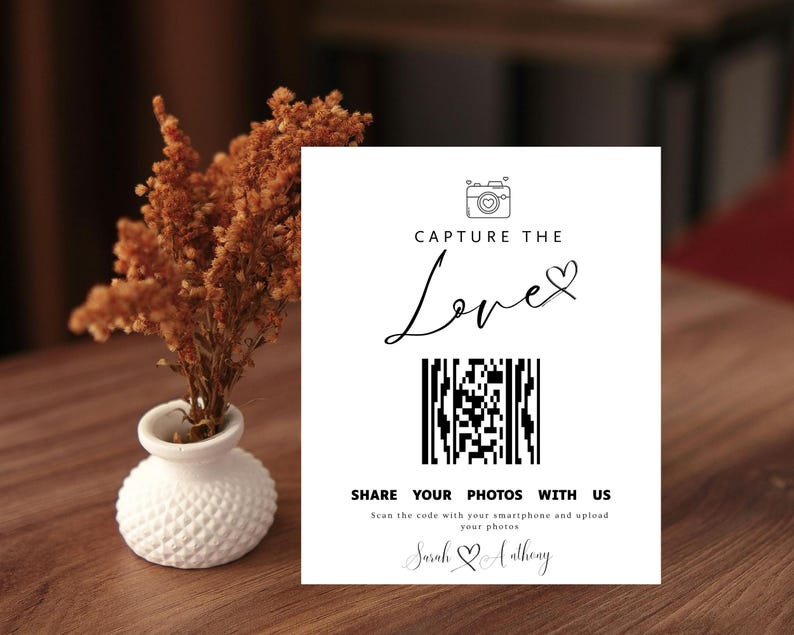 Editable Wedding QR Code Sign Template: Instant Download - Etsy