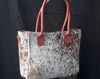Handmade Cowhide Leather Tote Bag: Western Hair-On Hide Purse