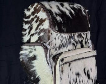 Handmade Cowhide Diaper Backpack: Leather Western Baby Bag
