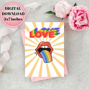 Presente de Dia dos Namorados, Cartão de Amor LGBTQ+, Cartão de Dia dos Namorados Gay, Cartão de Amor, Presente para Amante, Amor é Amor, Cartão de Amor Arco-Íris, Cartão de Amor Queer