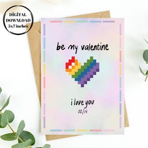 Buono regalo per San Valentino, amanti, biglietto d'amore queer, biglietto d'anniversario, biglietto arcobaleno di San Valentino, regalo per l'amante, biglietto di relazione