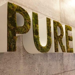 Custom Moss Logo Sign, 3D Letter Moss Sign, Moss Wall Art, Logo Moss Sign, Business Moss Logo, Wall Moss Office Sign, Custom Metal Sign