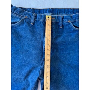 Wrangler straight herenjeans blauw 38 x 38 gemaakt in de VS 100% westernkatoen VTG EUC afbeelding 9