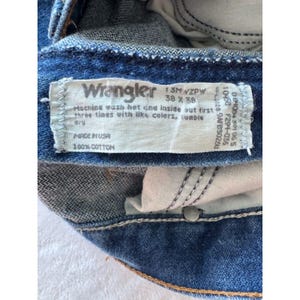 Wrangler straight herenjeans blauw 38 x 38 gemaakt in de VS 100% westernkatoen VTG EUC afbeelding 5