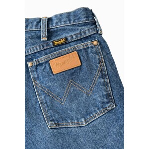Wrangler straight herenjeans blauw 38 x 38 gemaakt in de VS 100% westernkatoen VTG EUC afbeelding 4