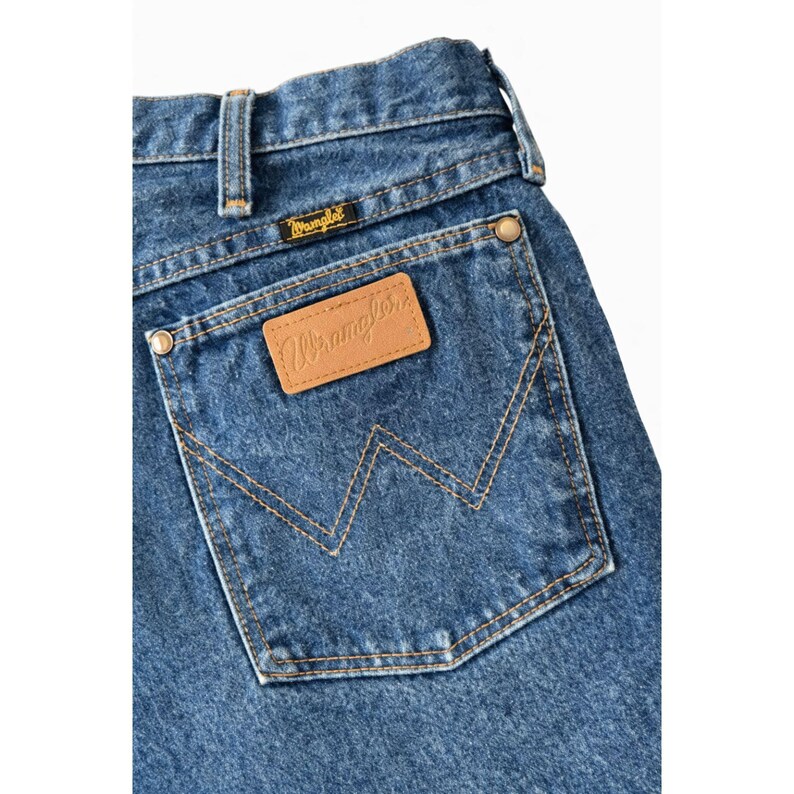 Wrangler straight herenjeans blauw 38 x 38 gemaakt in de VS 100% westernkatoen VTG EUC afbeelding 4