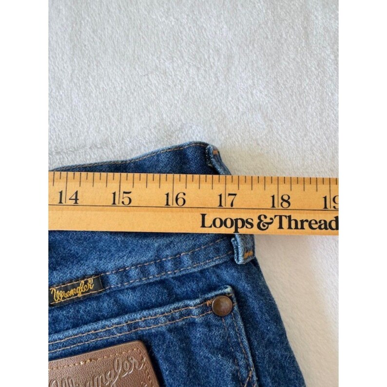 Wrangler straight herenjeans blauw 38 x 38 gemaakt in de VS 100% westernkatoen VTG EUC afbeelding 6