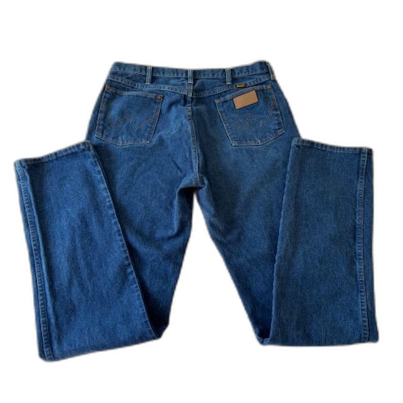 Wrangler straight herenjeans blauw 38 x 38 gemaakt in de VS 100% westernkatoen VTG EUC afbeelding 1