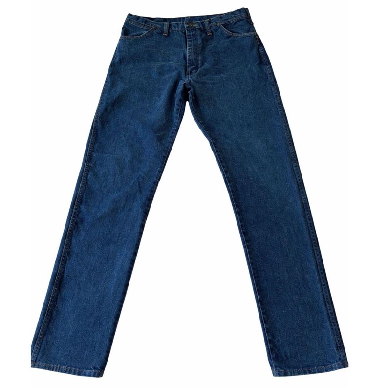 Wrangler straight herenjeans blauw 38 x 38 gemaakt in de VS 100% westernkatoen VTG EUC afbeelding 3