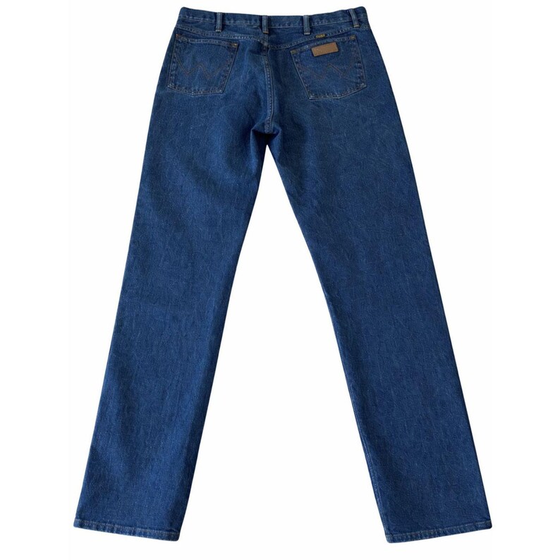 Wrangler straight herenjeans blauw 38 x 38 gemaakt in de VS 100% westernkatoen VTG EUC afbeelding 2