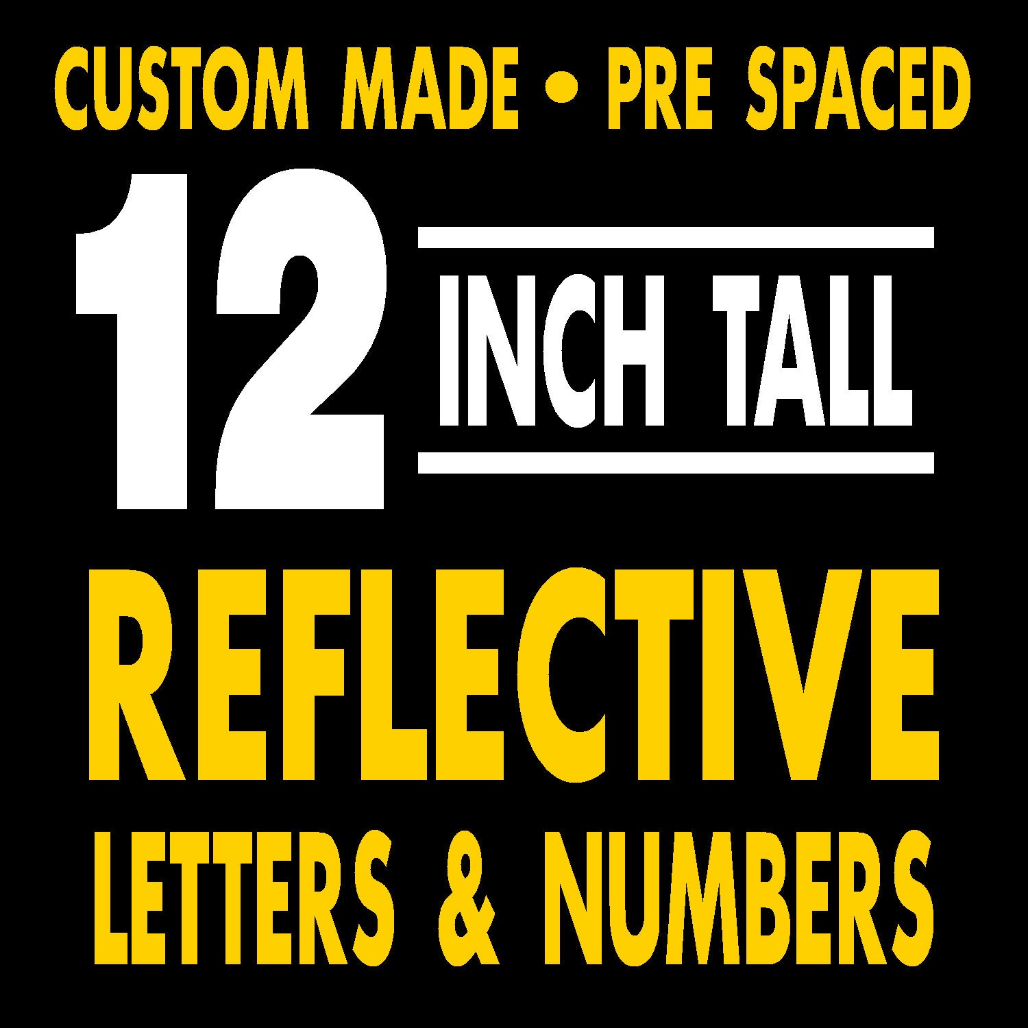 12 Inch Tall Reflective Letters and Numbers
