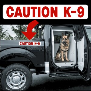 CAUTION K-9 - Decal or magnet - REFLECTIVE - Red or Blue - 3 sizes image 3