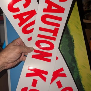 CAUTION K-9 - Decal or magnet - REFLECTIVE - Red or Blue - 3 sizes image 5