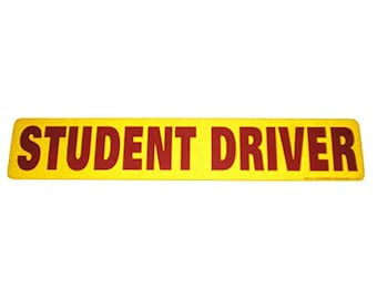 Student Driver Magnet - Vehicle Car Sign - Reflective Magnetic for extra Safety