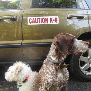 CAUTION K-9 - Decal or magnet - REFLECTIVE - Red or Blue - 3 sizes image 4