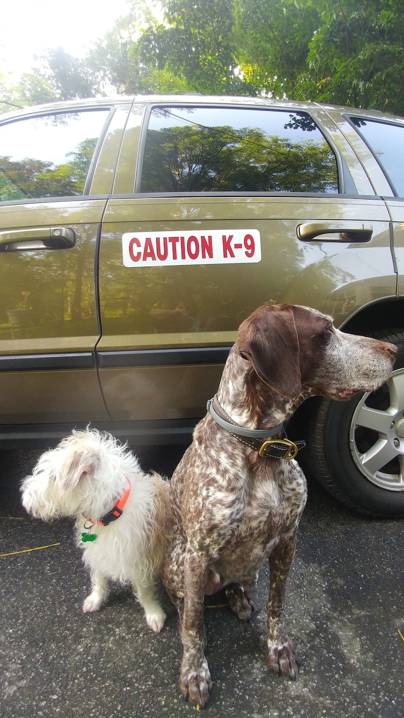 CAUTION K-9 - Decal or magnet - REFLECTIVE - Red or Blue - 3 sizes image 4
