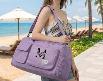 Bolsa de deporte personalizada con monograma, bolsa de gimnasio personalizada, bolsa de viaje, bolsa de fin de semana, bolsa de fin de semana, bolsa de deporte, regalo para bailarines.