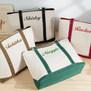 Custom Tote Bag,Personalised tote bag,name tote bag,bridesmaid gift bag,embroidered with initials custom tote,School Bag, Gift for Her