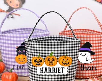 Trick or Treat Bag,Trick or Treat Bucket,Halloween Bag, Halloween Basket, Halloween Bucket, Boy/Girl Halloween Candy Tote Bag,Halloween Gift