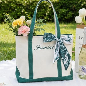 Bolso de lona personalizado, regalo para el Día de la Madre, bolso de lona a medida, bolso bordado, bolso de regalo para damas de honor, regalo para despedida de soltera, regalo para ella.