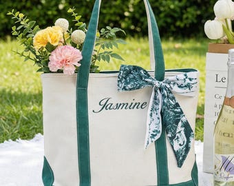 Personalisierte Tragetasche,Muttertagsgeschenk,Bestickte Tasche, Brautjungfer Geschenktasche,Bachelorette Geschenk,Geschenk für Sie