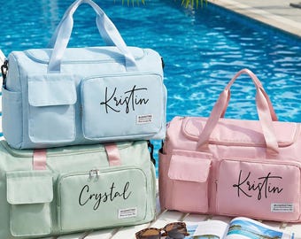 Bolsa de deporte personalizada con monograma, bolsa de gimnasio personalizada, bolsa de viaje, bolsa de fin de semana, bolsa de fin de semana, bolsa de deporte, regalo para bailarines.