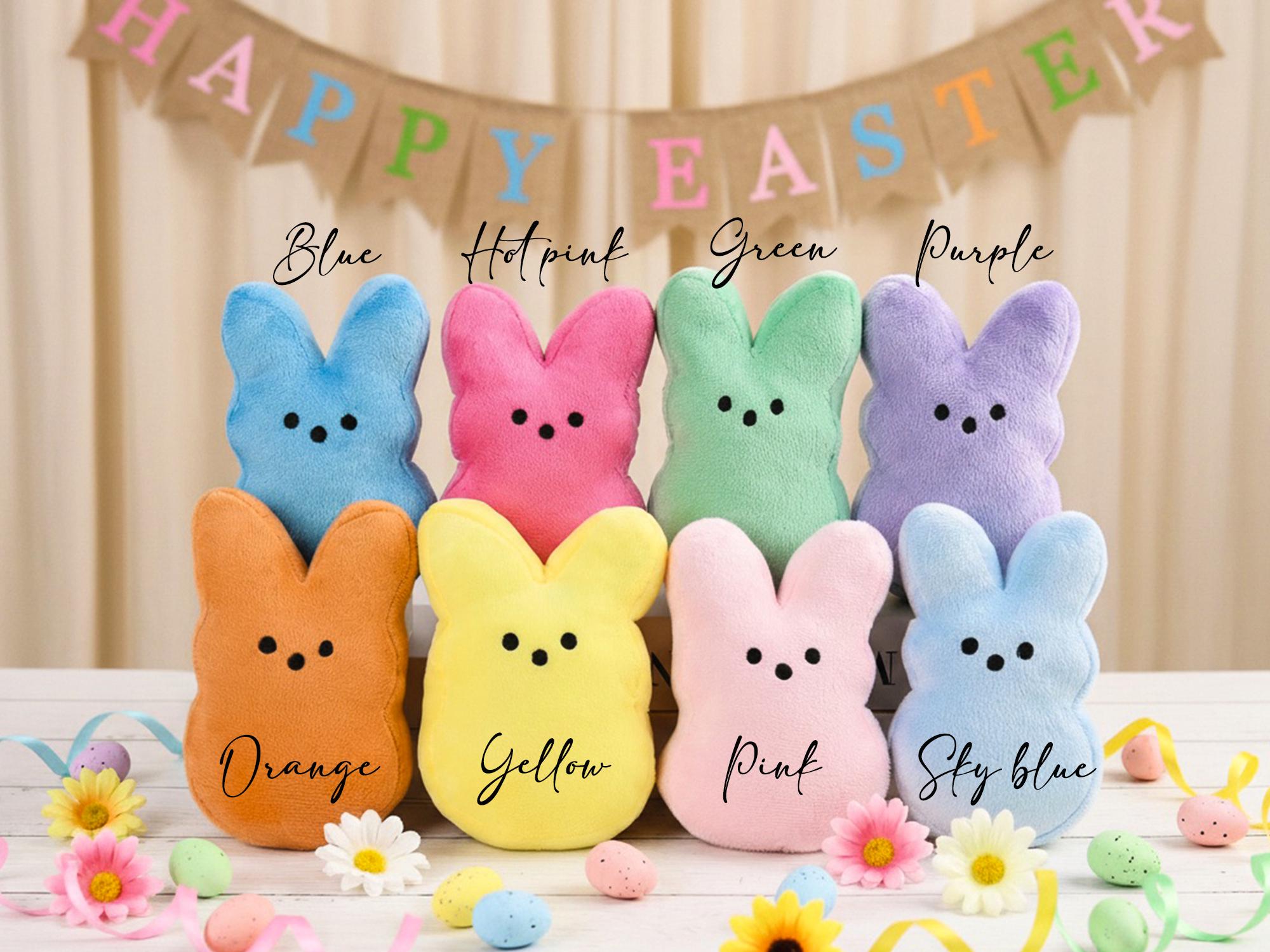 Peep Rabbbit Personalized Peep Bunny Plush, Custom Name Easter Rabbit, Embroidered ...