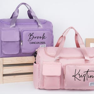 Personalized Name Duffel Bag, overnight bags,Custom Weekender Bag,dance bag, personalized gift, birthday gift, Gym Bag, Travel Bag, Baby Bag