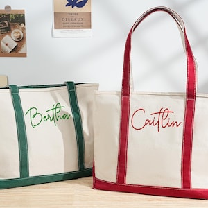 Custom Canvas Tote Bag, Canvas Tote Bag, Bridesmaid Gift,Tote Bag, Embroidered with Initials Bag,Travel Bag,Teacher Gifts,Bride Gift