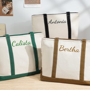 Custom Tote Bag, Bridesmaid Gift,Monogram Canvas Tote Bag,Gift for Her,Gift for Mom,Bridesmaid Gift,Personalized Bachelorette Party Gift