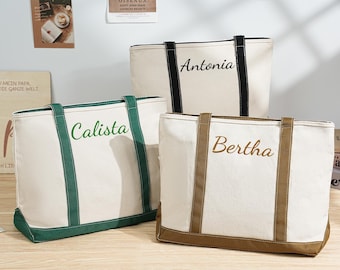 Custom Tote Bag, Bridesmaid Gift,Monogram Canvas Tote Bag,Gift for Her,Gift for Mom,Bridesmaid Gift,Personalized Bachelorette Party Gift