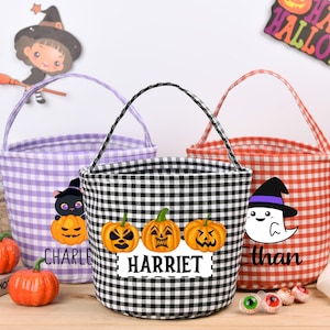 Bolsa de dulces, cubo de dulces, bolsa de Halloween, cesta de Halloween, cubo de Halloween, bolsa de dulces de Halloween para niño/niña, regalo de Halloween