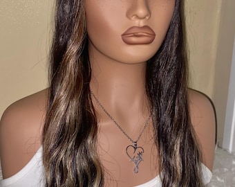 Wavy human hair blend attached to baseball  Cap