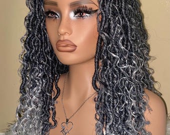 Light & Dark Gray Curly Twist Full Lace Wig