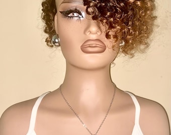 Synthetic Curly Half Topper Hair Piece – Black/Golden Blonde