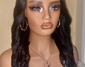Human Hair Straight  V Part Wig