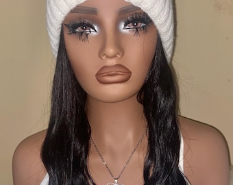 Brazilian 𝐁𝐨𝐝𝐲 𝐖𝐚𝐯𝐞 hair Headband Hair Style.    White Tam included